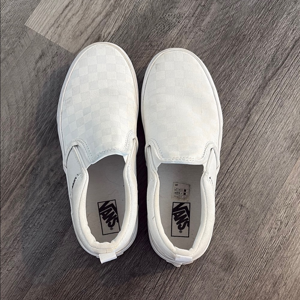 Vans Youth White Slip-On Shoes